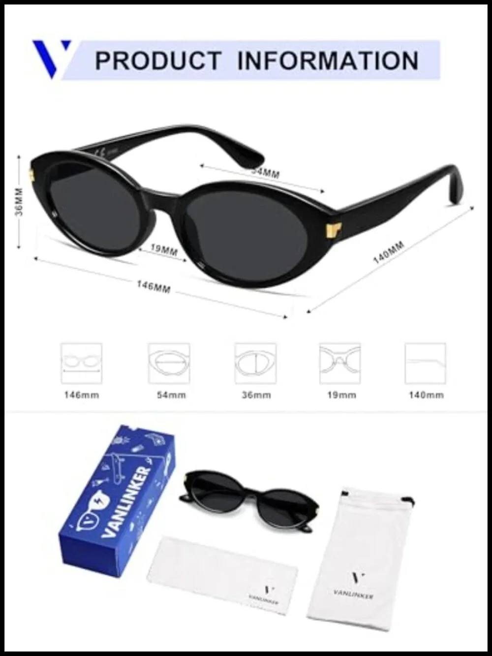 Polarized Retro Oval Sunglasses for Women Men Small Face Vintage 90s Shades
